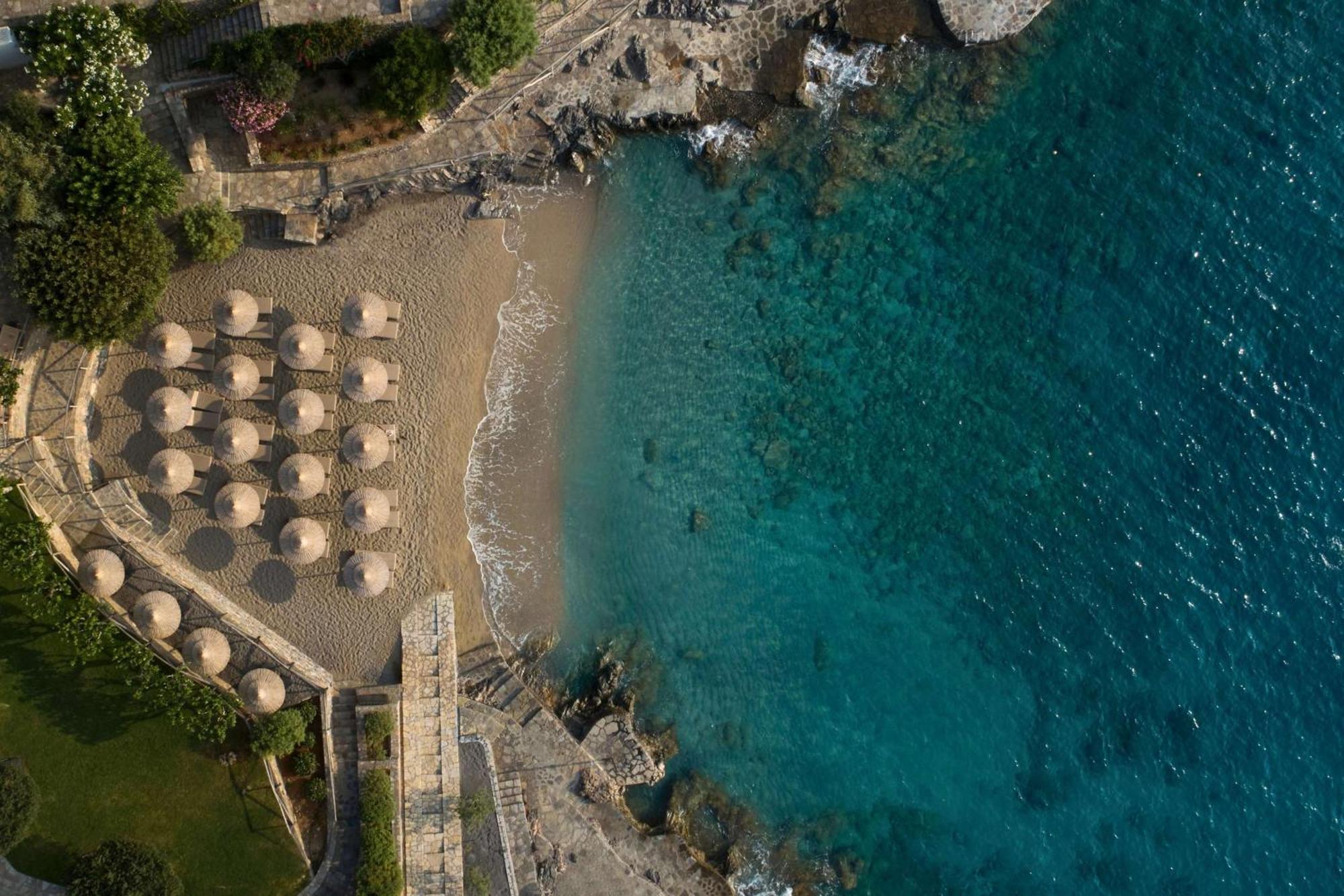 Minos Palace Resort - Adults Only Agios Nikolaos  Bagian luar foto Aerial view of the beach