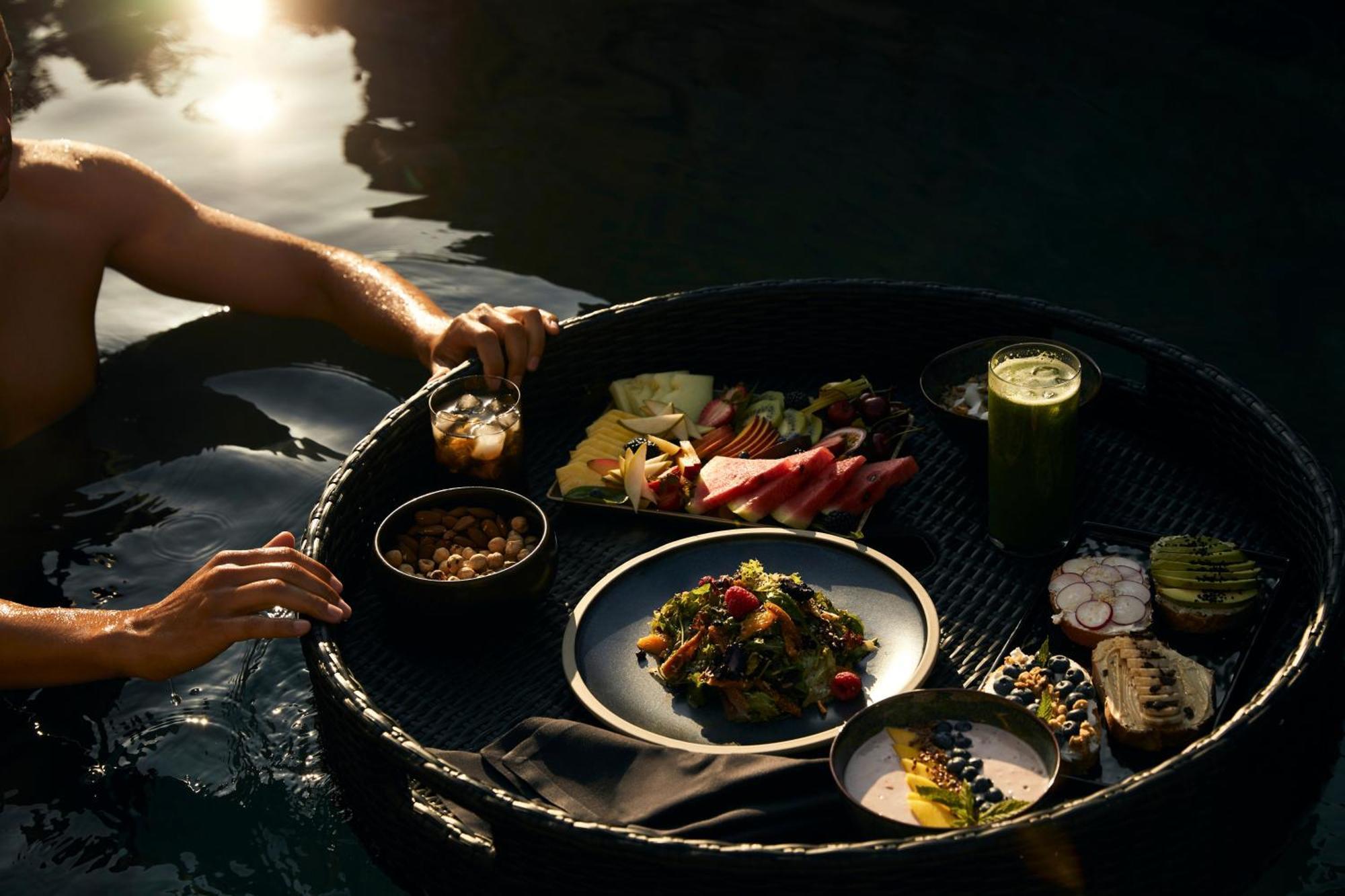 Minos Palace Resort - Adults Only Agios Nikolaos  Bagian luar foto Floating breakfast at Four Seasons Resort, Maldives